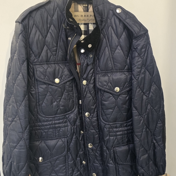 Burberry Mens Unisex 4 Pocket Navy Quilted Puffer Jacket XL-Orginal Dustbag MINT - Picture 4 of 16
